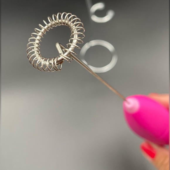 Hot Pink Milk Frother Target Bullseye with Stand - Picture 2 of 9